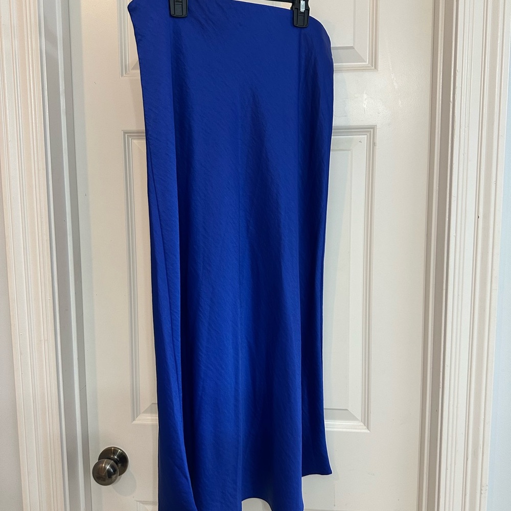 Elegant Silky Blue Women's Skirt